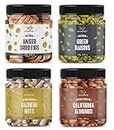 GreenFinity Dry Fruits Combo Pack - 1kg (Almonds, Cashews Nuts, Green Raisins, Anjeer - 250g) - All Premium.