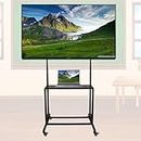 D&V ENGINEERING - Creative in innovation Metal Mobile TV Stand | Portable TV Stand for 32-85 Inch Flat/Curved Panel Screens TVs, Movable, Height Adjustable Floor Trolley Stand