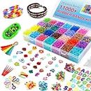 Inscraft 11880+ Loom Bands Set: Colorful Rubber Bands in 28 Colors with Container, 600 Clips, 200 Beads, 52 ABC Beads, Premium Bracelet Making Refill Kit for Girls Kids Gift DIY Craft