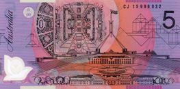 AUSTRALIA $5 2015 General Prefix Stevens/Fraser Polymer UNC Banknote