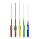 Cleqee 5PCS Long Back Probes Pins, 1mm Test Probes for Multimeter Automotive Wire Piercing Needle with 4mm Jack 30V/10A for Measuring Small IC Pins