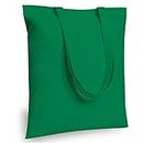 TOPDesign 24-Pack Economical 16"x15" Kelly Green Cotton Tote Bag, Lightweight Medium Reusable Grocery Shopping Cloth Bags, Suitable for DIY, Advertising, Promotion, Gift, Giveaway, Activity