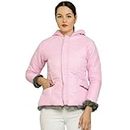 Women's & Girl's Winter Wear Polyester Full Sleeve Solid Parka Quilted Bomber Jacket (Jacket-Light Pink-M)