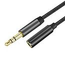 T Tersely 3.5mm TRS Headphone Extension Cable, 1M/3.3FT Gold Plated Male to Female Stereo Extender Cord Adapter, Audio Aux Jack for iPhone iPad MacBook Smartphones Tablets PC Speakers Media Players