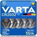 5 x Varta CR2032 CR-2032 Frische Batterien Knopfzellen Markenqualität MHD 2033