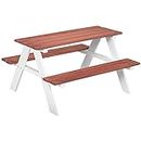 Outsunny Kids Picnic Table, Wooden Kids Table and Chair Set Outdoor Activity Table Bench for Backyard, Garden, Lawn for 3-8 Years, Brown