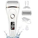 VIYANG SALES 3 in 1 Electric Body Razor For Women -Women Shaver Bikini Trimmer Body Hair Removal Epilator for Legs and Underarms Rechargeable Wet and Dry Painless Cordless with LED Light