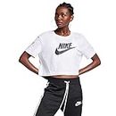Nike W NSW tee Essntl CRP ICN Ftra Camiseta, Mujer, Blanco (White/Black), M