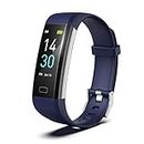 Fitness Tracker with Blood Pressure Heart Rate Sleep Monitor, Waterproof Activity Tracker Health Watch, Step Calorie Counter Pedometer for Men and Women for Android and iOS Smartphone (Dark Blue)