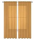 Luxury Discounts 2 PC Solid Rod Pocket Sheer Window Curtain Treatment Drape Voile Panels in Variety of Colors (55"x84", Gold)