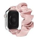 MVYNO Exclusive Scrunchie Band compatible with apple iWatch series 6 5 4 3 2 1 SE | Smart Beautiful Strap for women & girls (38-40 mm, Scrunchie Pink)