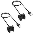 2-Pcs Charger for Fitbit Charge 3 / Charge 4 Heart Rate (3.3ft), JCSMARTEC Replacement USB Charging Cable Clip Cradle Dock Station