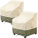 Bestalent Patio Furniture Covers for Chairs Waterproof Clearance,Outdoor Deep Seat Cover Fits up to 32" W x 37" D x 36" H (2Pack),Beige