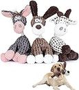 DYD 3 Pack Dog Squeaky Toys, Dog Plush Toys, Dog Chew Toys for Puppy, Small, Middle Dogs, Interactive Plush Rope Toys