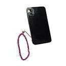 MANBHAR GEMS - Beaded Mobile Phone Lanyard Short Hand Wrist Lanyard Strap Crystal Beads Cell Phone Chain for Girl Women Men Cell Phone (Dark Pink Color)