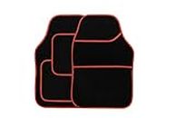 Streetwize SWBCMR Velour Car Floor Mat Set of 4, Anti-Slip Car Mats - Car Interior Accessory (Red/Black)