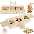 2Pcs Rabbit Wood Foraging Toy Fun Rabbit Treats Puzzle Toy Interactive Guinea Pig Foraging Toys Durable Enrichment Rabbit Toy Mental Stimulation Toy for Rabbits Hamsters Guinea Pig 16×7.5×2cm PoUYWH