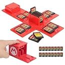 doepeBAE Games Storage Case Compatible for Nintendo Switch - Video Game Card Holde Protective Storage System Game Card Organizer Travel Container Box Hard Shell with 16 Game Card Slots(Mario RED)