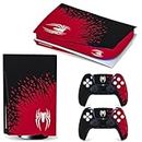 Skin Cover Sticker for PS5 Disc Edition Game Console and Controller PS5 Game Console Skin Cover Sticker Anti-Scratch Anti-Slip Matte Sticker for PS5 Disc Edition Game Console and Controller