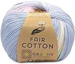 Katia Fair Cotton Granny Yarn + Free Pattern of Granny Square Bag (306 - Lavender-Rose-Lemon-Lime)