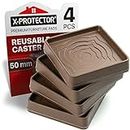 Furniture Cups X-PROTECTOR – Caster Cups 4 PCS – Premium Furniture Coasters – Ideal Bed Stoppers – Non Skid Furniture Pads with a Perfect Design – 50 mm Rubber Furniture Pads - Protect Any Flooring!