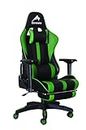 Contieaks 347811 Gaming Chair with Ottoman, Width: 28.1 x Depth: 28.0-58.1 inches (71.5 x 71-147 x 120-125.5 cm), Green