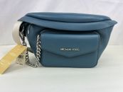 Michael Kors Maisie Large 2-In-1 Waistpack Leather Teal Pull Out Card Case