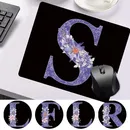 Mouse Pads for Office Laptop Computer Desk Mat Purple Flower Print Smooth Mouse Mat Small Gamer