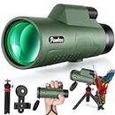 12x50 Monocular Telescope for Adults Kids with Smartphone Adapter Tripod Hand Strap, Lightweight High Power BAK-4 Prism & FMC Lens Monoculars for Bird Watching Camping Hiking Travel Scenery