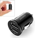 Car Charger 2.1A 10W Compact Dual 2 Port USB Charging Adapter for iPhone 14 13 12 11 Pro Max XR XS X 8 7 6S 6 Plus SE 5 5C Samsung Galaxy S10 S9 Note 10 9 LG G8 G7 HTC Google Pixel Huawei Xperia Black