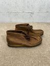 Clarks Originals Mens Size 11 Brown Leather Wallabee Chukka Boots Rubber Sole