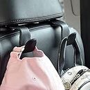 Car Hooks Universal Car Vehicle Back Seat Headrest Hanger Holder Hook Microfiber Leather & Stainless Steel for Bag Purse Cloth Drink Grocery (Black)