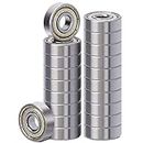20 Pack 608 ZZ Ball Bearing, Bearing Steel & Double Iron Sealed Miniature Deep Groove 608 zz Bearings for Skateboards, Inline Skates, Scooters, Roller Blade Skates & Long Boards (8mm x 22mm x 7mm)
