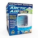 Arctic Air Chill Zone Verdunstungskühler mit Hydro-Chill-Technologie, tragbarer Ventilator mit 4 einstellbaren Geschwindigkeiten, 8 Stunden Kühlung, Ventilator für Schlafzimmer, Wohnzimmer, Keller,
