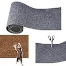 Cat Scratching Mat, Cat Carpet Replacement for Cat Tree Shelves, Self-Adhesive Cat Tree Shelves Replacement Parts Mat Cat Scratcher for Cat Tree Shelf Steps Couch Furniture DIY Protector (M,Gray)