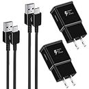 Adaptive Fast Type C Charger Fast Charging Wall Charger Compatible Samsung Galaxy S22 S21+ S21 Ultra S9 S8 Plus S10 S10e S20 FE A13 A51 Note 8 9 10, 2 Pack Charging Adapter + 2 Pack 5 FT USB-C Cables