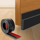 YOUSHARES Draught Excluder for Bottom of Door, Weather Stripping Door Draft Excluder Self Adhesive Door Draft Sweep Seal for Soundproof (Black)