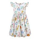 Bcaur Girls' 2T-12 Cotton Spring Summer Dress Easter Dress Floral Print Casual Sundress (as1, Age, 2_Years, White2)