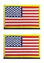 2 St. USA Flagge Klett - Taktisch Amerika Klettabzeichen, Bestickter Aufnäher mit Klettverschluss, Militär Aufkleber Klettbänder für Rucksäcke Kleidung Taschen Uniform Weste Jersey
