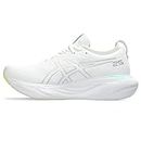 ASICS Women's Gel-Nimbus 25 Running Shoes, 11, White/Pure Silver