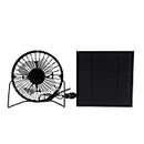 BROLEO Solar Powered Panel Iron Fan, Convenient 145x145mm/5.7x5.7in 5W Solar Panel Powered Fan Reliable for Outdoor for Office for Home