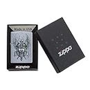 Accendino Zippo® Viking Warrior Design 29871, Accendino Antivento Ricaricabile Zippo, Realizzato in Metallo con Caratteristico "click" Zippo, Color Cromato, Made in USA, Ottima Idea Regalo