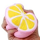 GYOBY Jumbo squishies Super Soft Squishy Toys Slow Rising Lemon Fruit Anti Stress Fidget - Stress Reliever Squeeze - Soft and Cute Squishies Toy - Squishy Kawaii - for Kids and Adults (Pink)