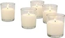 Stonebriar 48 Pack Unscented Long Burning Clear Glass Ivory Wax Filled Votive Candles