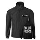YOWESHOP Long Sleeve Shirts Windbreaker Customize Your Logo Workwear Jackets for Outdoor Team Work Uniform Unisex (L, Black)