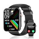 Smart Watch for Men Women (Answer/Make Call /1.96" Screen) Fitness Tracker Heart Rate Blood Oxygen Monitor Blood Pressure IP68 Waterproof Activity Tracker Smartwatch for iOS Android (Black)