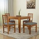 Zivanto Sheesham Wood Dining Table 4 Seater | Square Four Seater Dinning Table with 3 Chairs & 1 Bench for Home | Wooden Kitchen Dinner Table 4 Seater | Dining Room Sets for Restaurants | Teak Finish