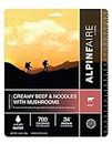 Alpine Aire Foods Creamy Beef & Noodles with Mushrooms Freeze-Dried/Dehydrated Entrée Meal Pouch, Just-add-Water, 2-Servings per Pouch, 18g of Protein per Serving