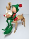 Muñecas Annalee de colección elfo montando en renos 1969 1971 
