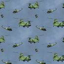 Fat Quarter Batalla Zona Chinook Y Iroquois Helicópteros Algodón Acolchada Tela